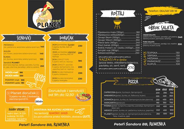 Flayer for fast food restaurant 