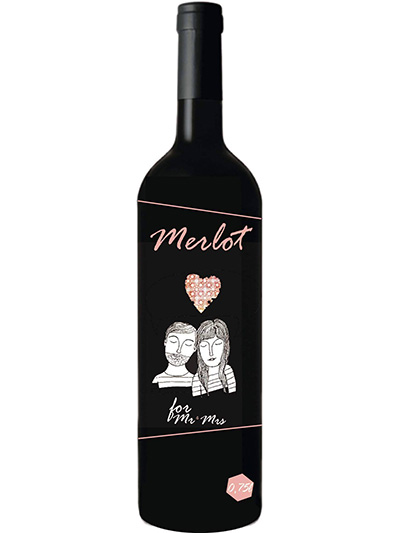 Wine Label („Merlot“ for Mr.&Mrs.)