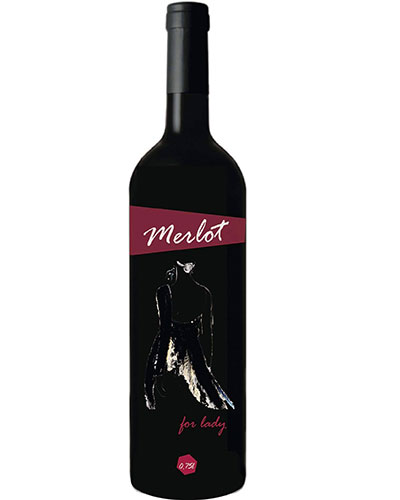 Wine bottle („Merlot“ for Mr.&Mrs.)